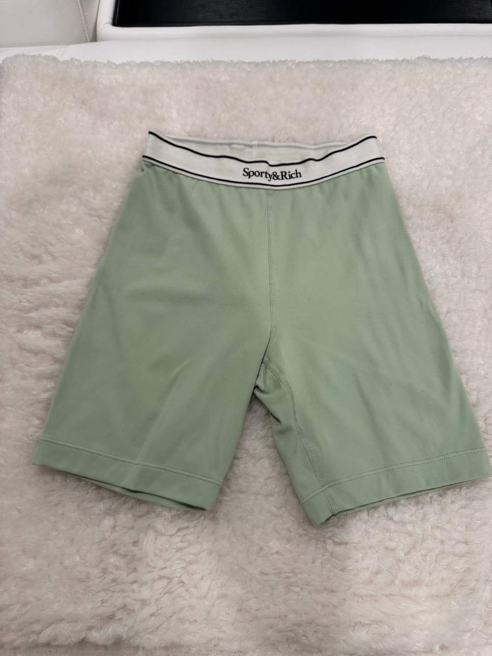 Sporty & Rich Serif Logo Cycling Shorts- NWOT